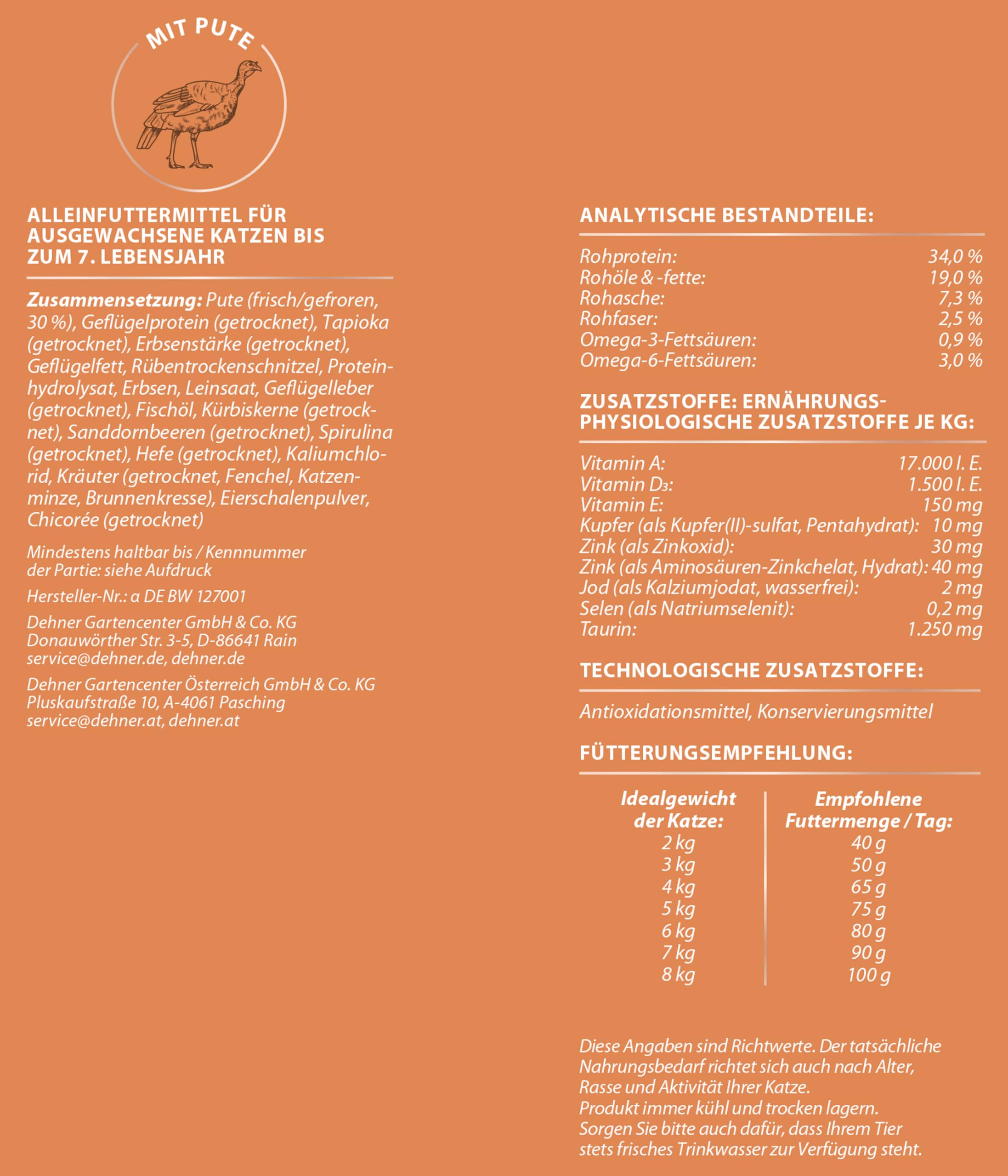 dehner-premium-sensitive-katzenfutter-2-kg-pute-getreidefrei image 4