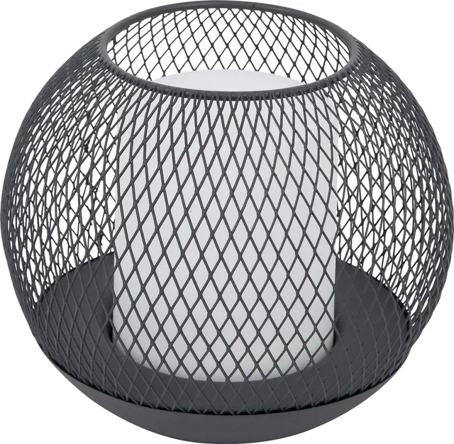 dehner-solarkugel-15-cm-solarleuchte-warmwei-grau image 1
