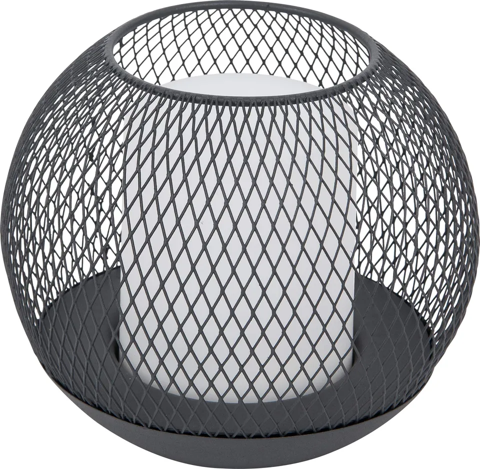 dehner-solarkugel-15-cm-solarleuchte-warmwei-grau image 1