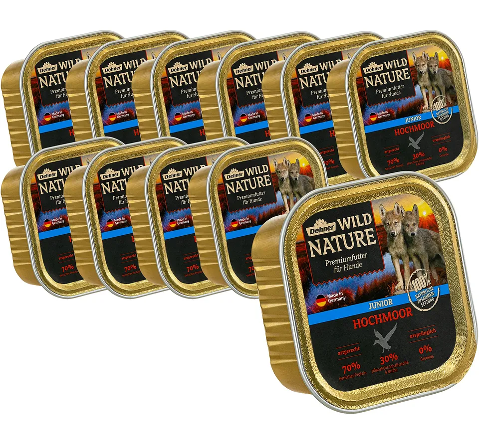 dehner-wild-nature-hochmoor-nassfutter-ente-welpen-11x150g image 1