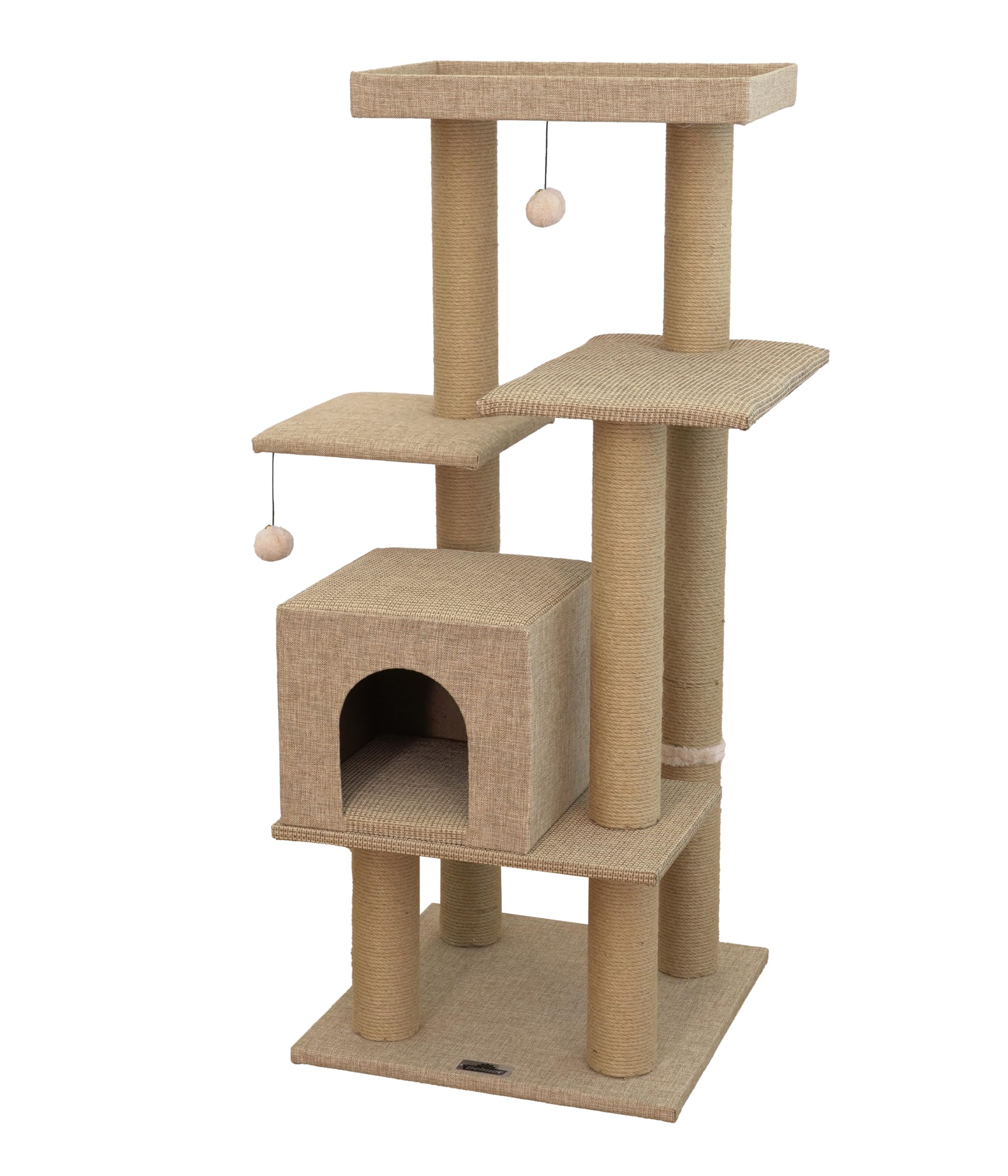 dehner-lieblinge-nele-kratzbaum-beige-jute-122-cm-mit-h-hle image 1