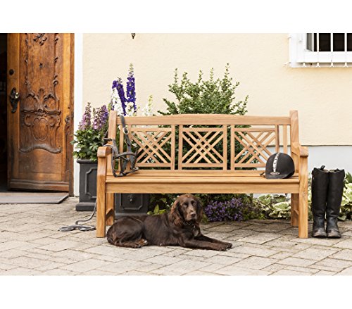 dehner-korfu-gartenbank-3-sitzer-teakholz-150x90x66cm image 8