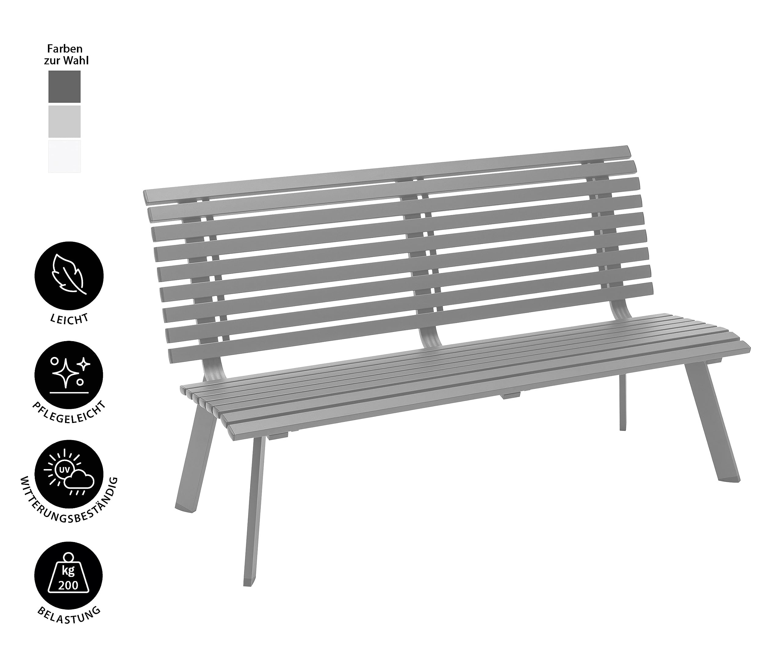 dehner-london-gartenbank-2-sitzer-aluminium-grau-150-cm image 4