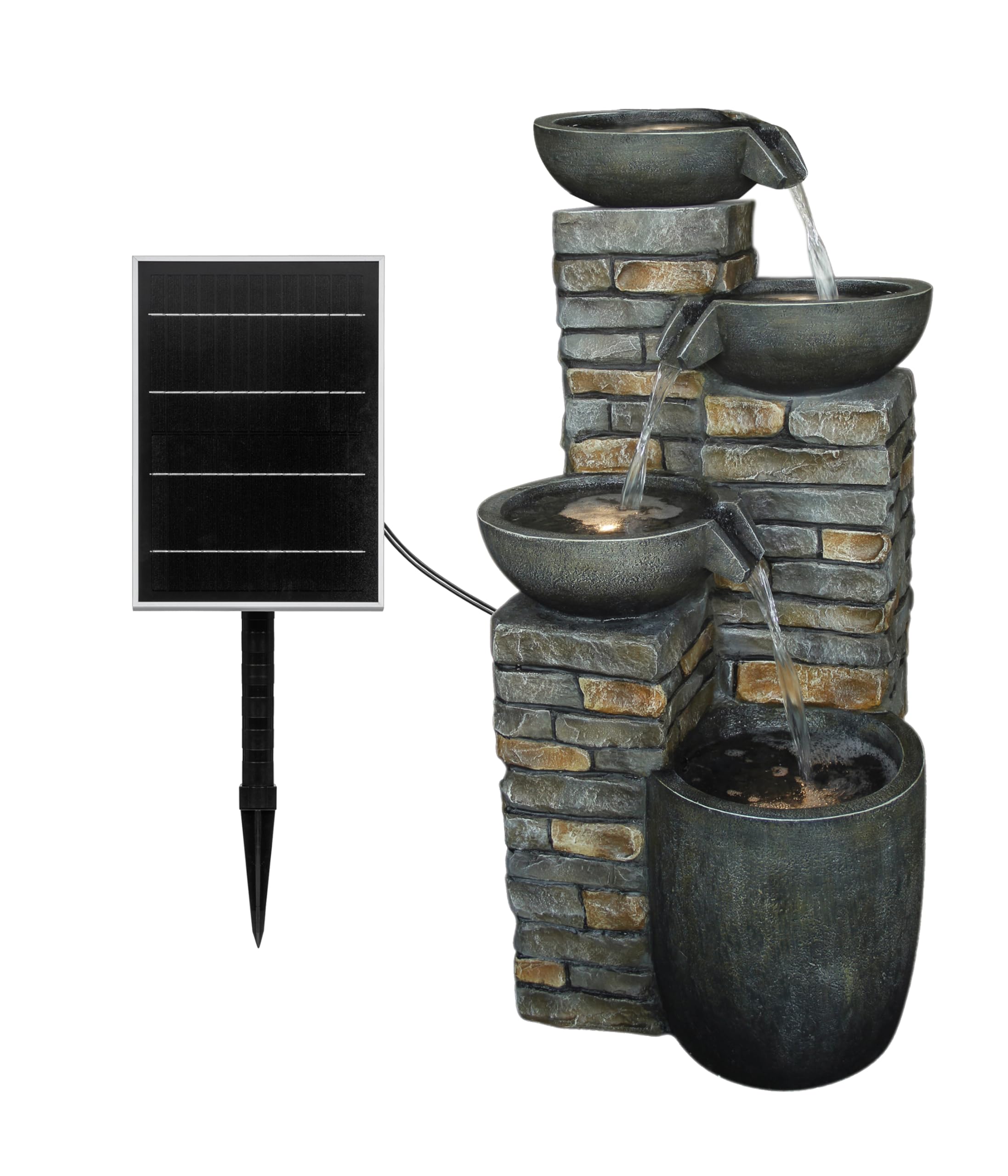 dehner-mattone-solarbrunnen-braun-grau-89-cm-mit-led image 1