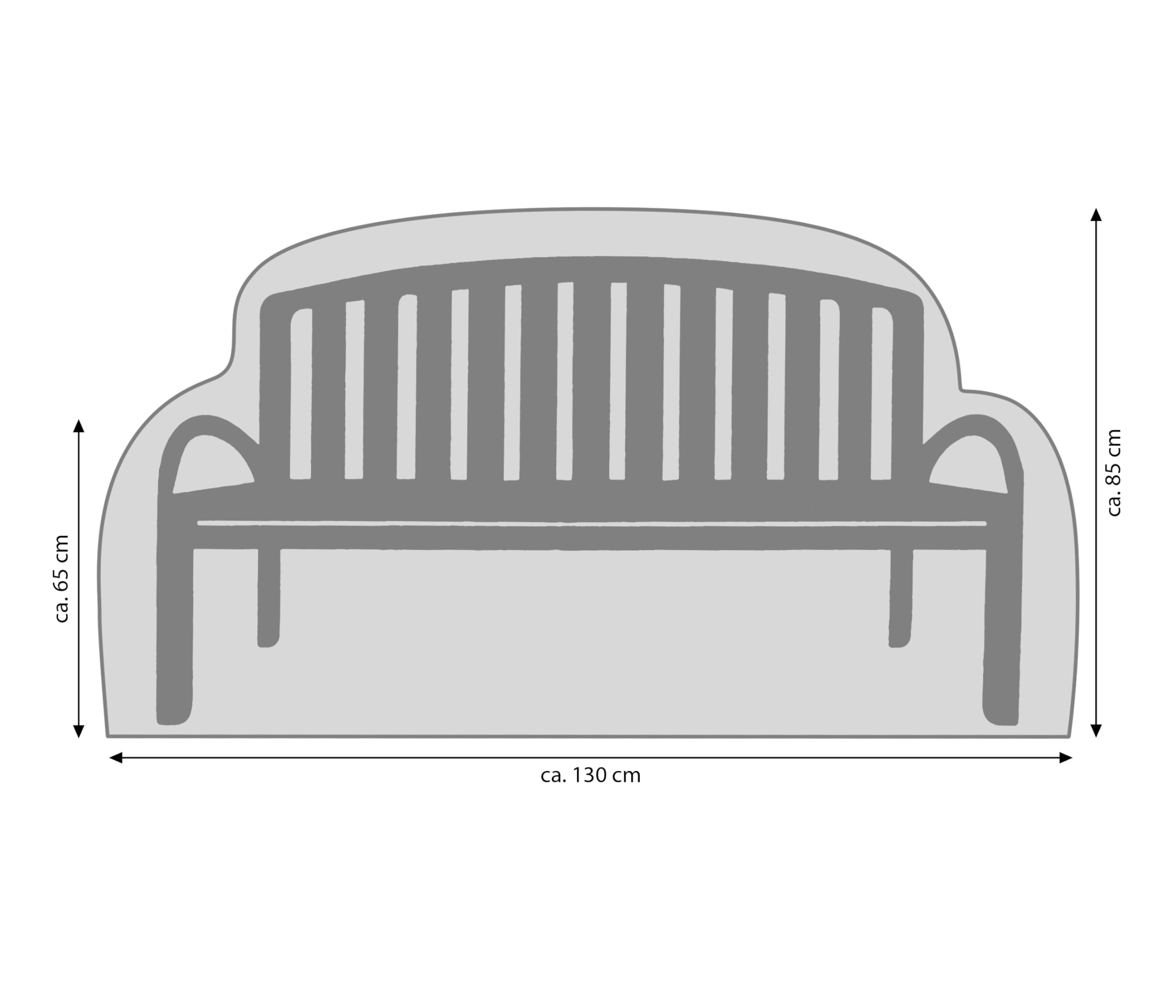dehner-abdeckung-gartenbank-2-sitzer-130x85x65-grau image 3