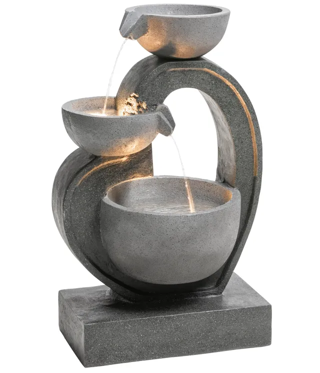 dehner-gartenbrunnen-heart-led-polyresin-grau image 1