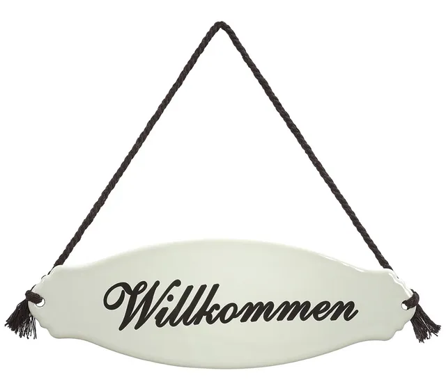 dehner-gartenschild-willkommen-metallschild-wei-beige image 1