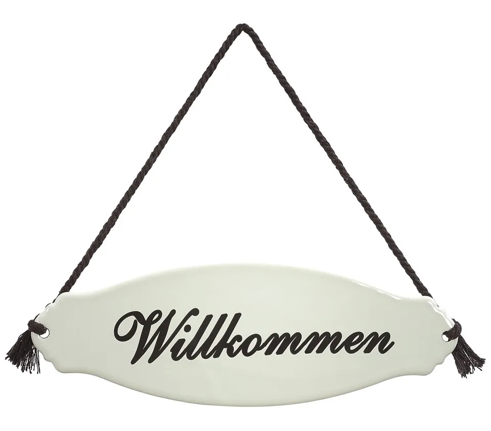 dehner-gartenschild-willkommen-metallschild-wei-beige image 1