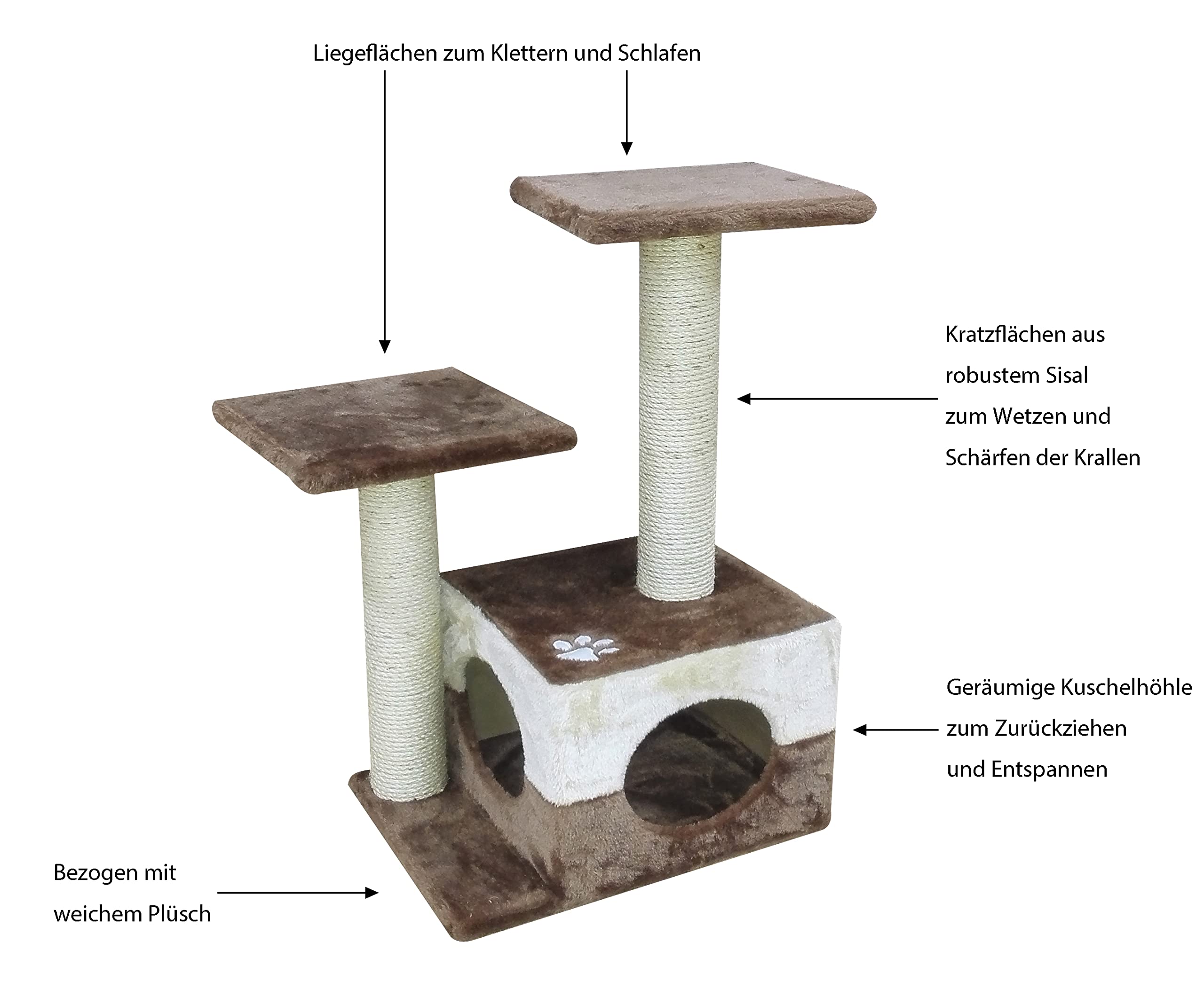 dehner-mia-katzen-kratzbaum-sisal-pl-sch-70-cm-beige image 2