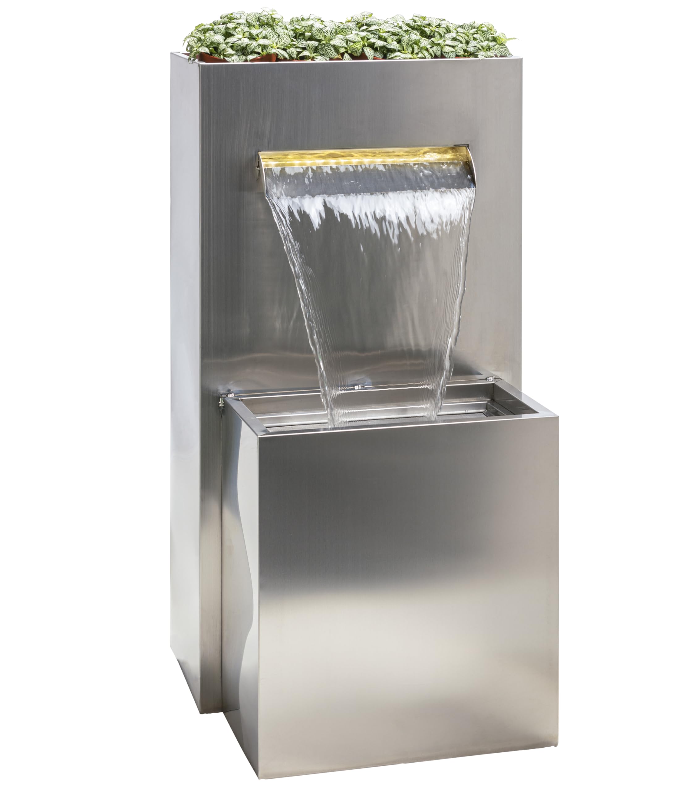 dehner-dallas-gartenbrunnen-edelstahl-89x46x44-silber-led image 1