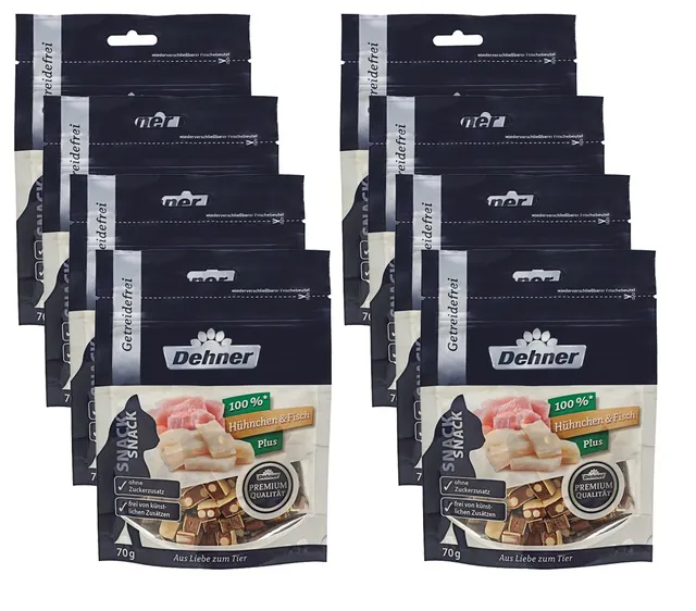 dehner-premium-katzensnack-h-hnchen-fisch-k-se-8x70g-getreidefrei image 1