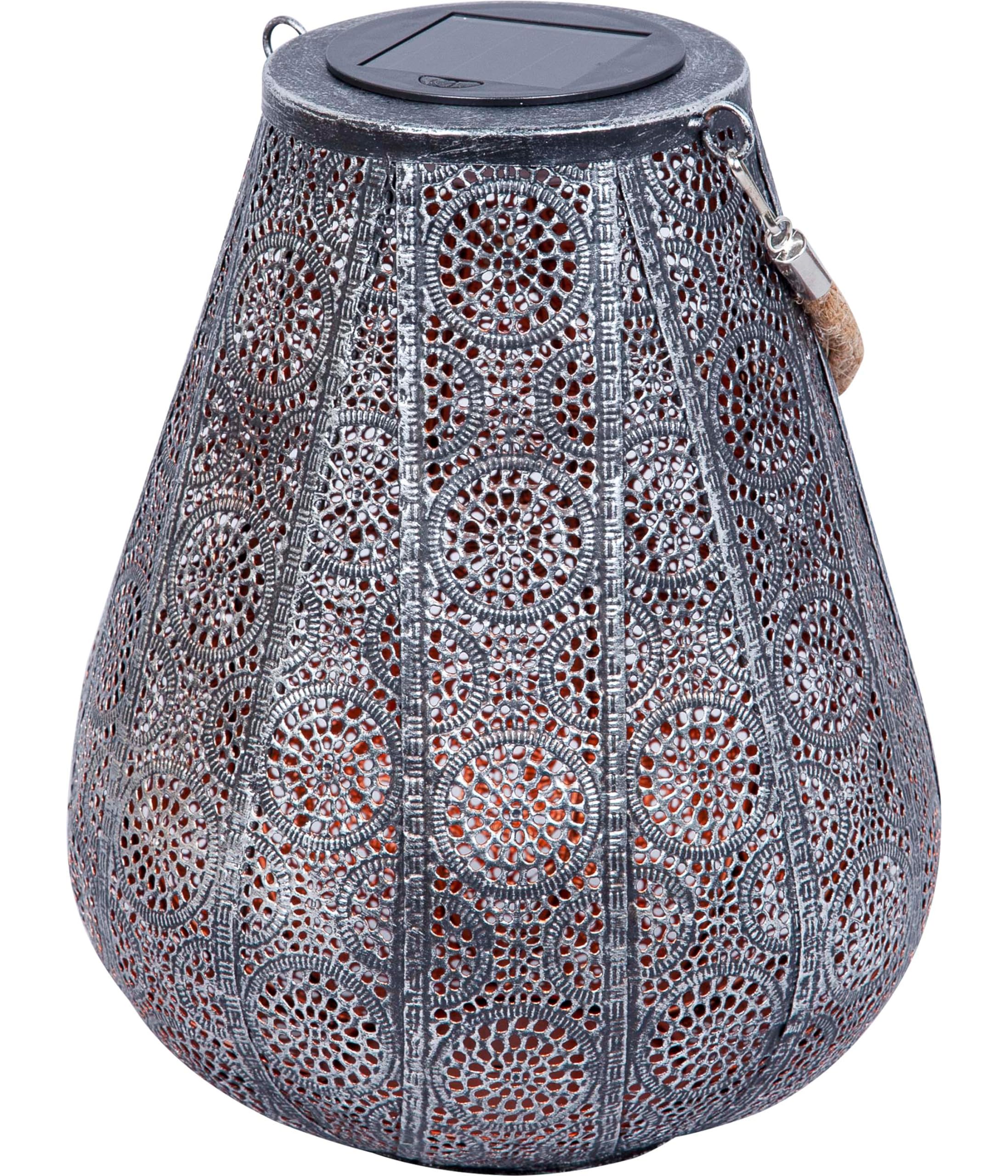 dehner-scala-solar-laterne-warmwei-grau-25-cm image 1