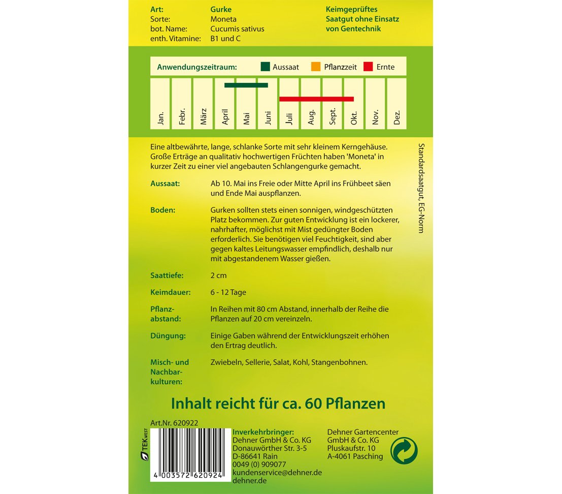 dehner-salatgurke-moneta-samen-5er-pack-schlank image 2