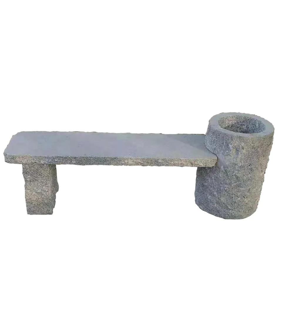 dehner-gartenbank-flora-grau-granit-130-cm-bepflanzbar image 1