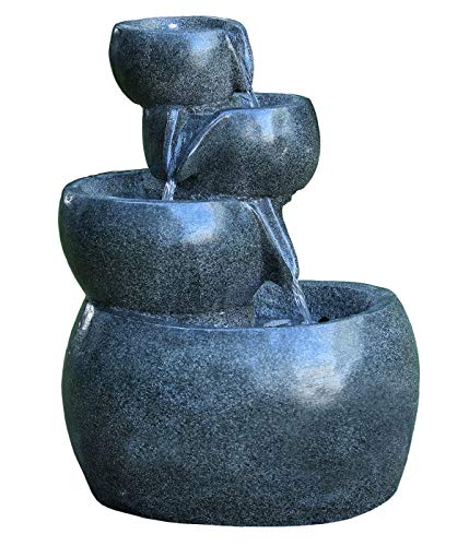 dehner-bowl-gartenbrunnen-polyresin-grau-mit-led-66-cm image 6