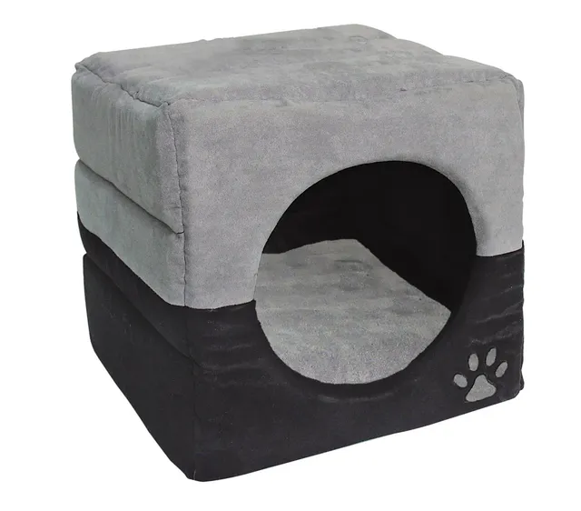 dehner-luca-2in1-katzenh-hle-hundeh-hle-40x40x40-grau image 1
