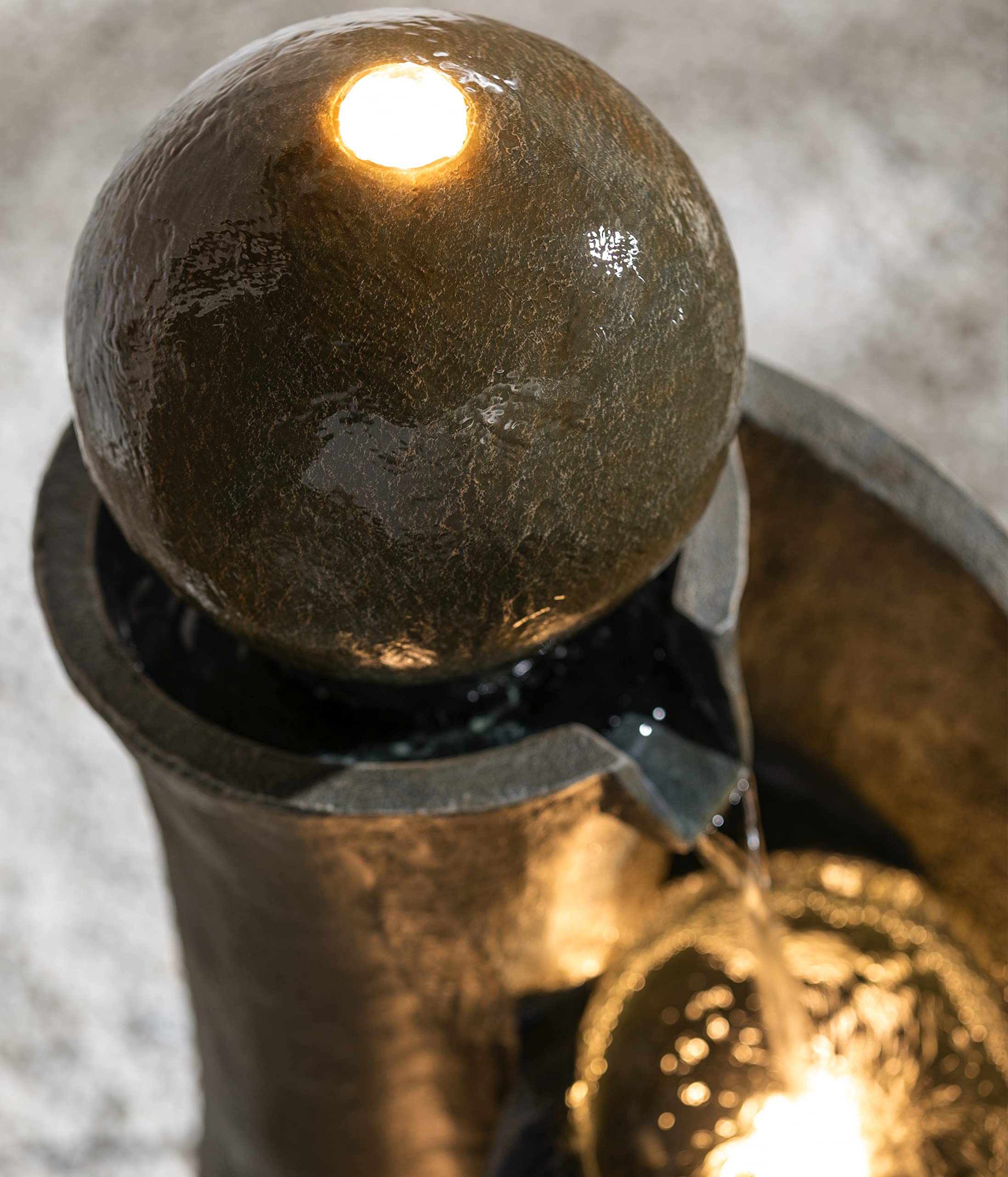 dehner-gartenbrunnen-acapulco-led-polyresin-grau-braun image 7