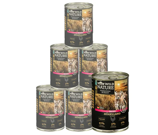 dehner-wild-nature-h-gelland-kitten-nassfutter-huhn-6x400g-getreidefrei image 1