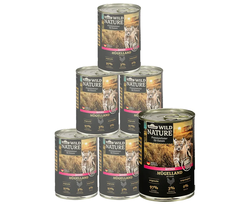 dehner-wild-nature-h-gelland-kitten-nassfutter-huhn-6x400g-getreidefrei image 1