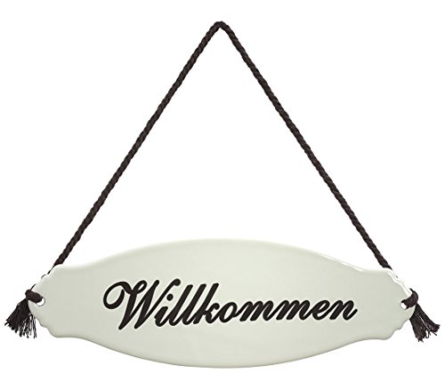 dehner-gartenschild-willkommen-metallschild-wei-beige image 2