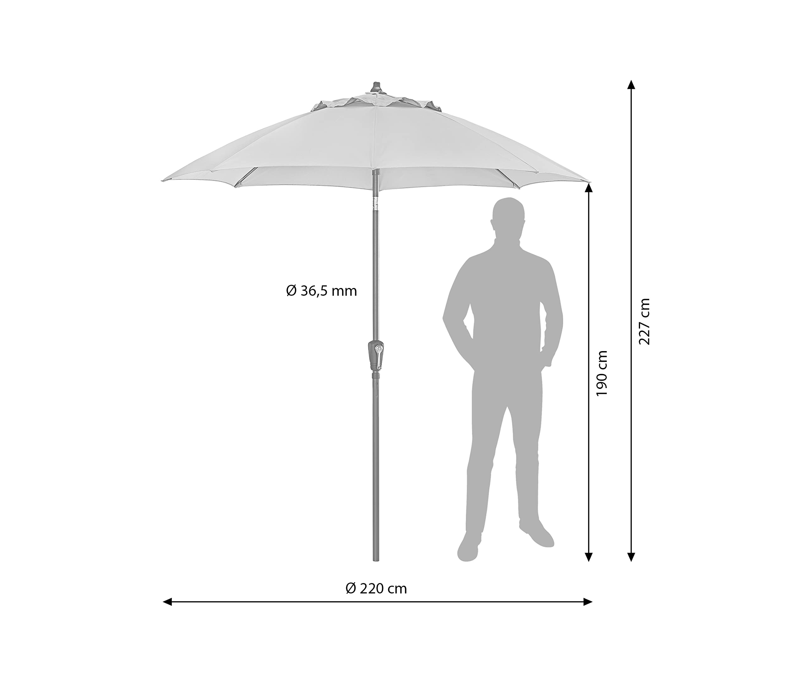 dehner-sonnenschirm-kos-rund-220-cm-beige-schirm image 3