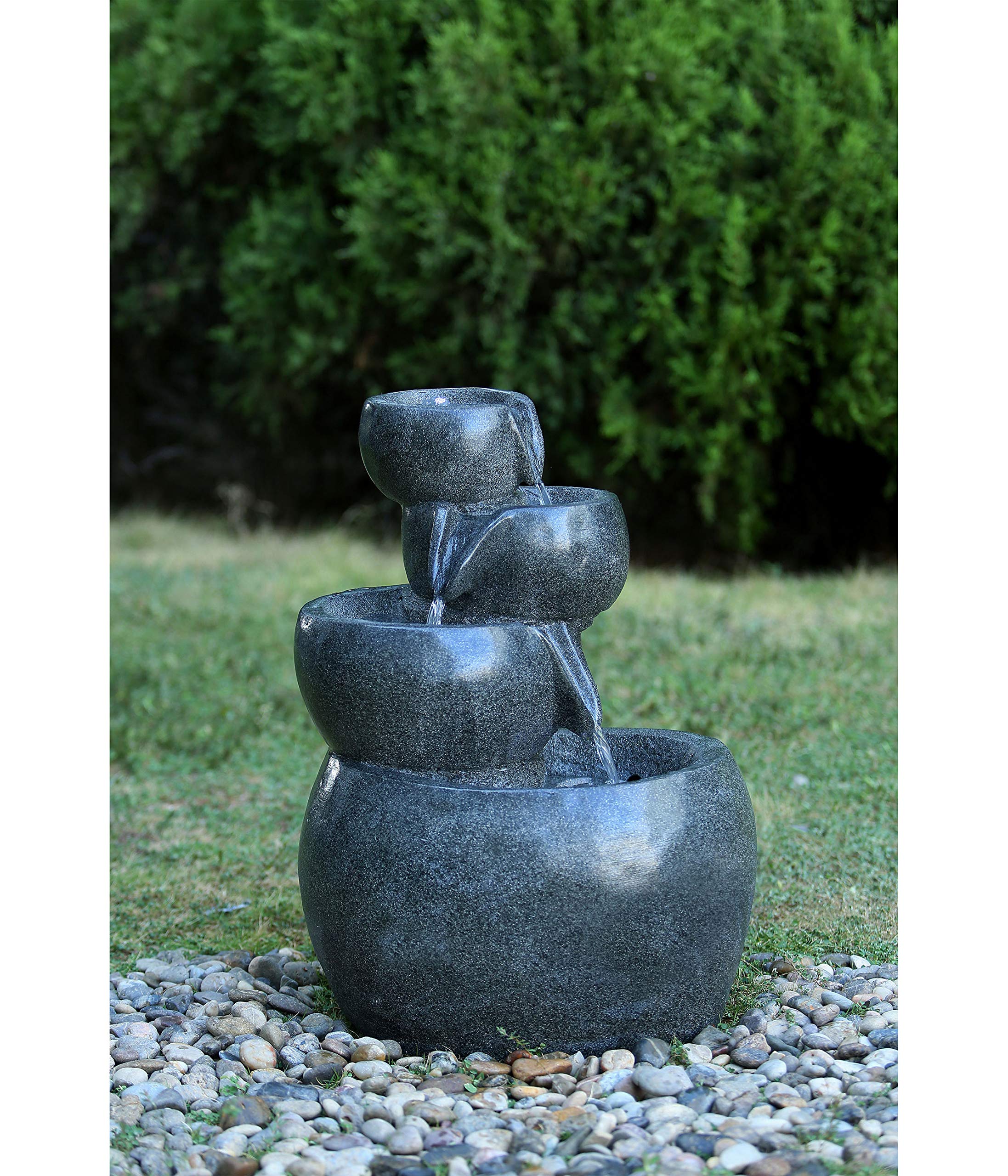 dehner-bowl-gartenbrunnen-polyresin-grau-mit-led-66-cm image 5
