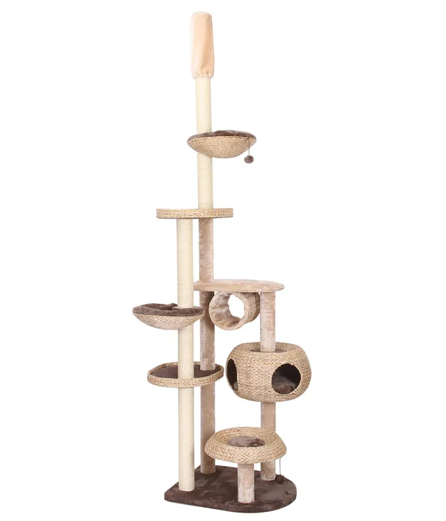 dehner-liv-katzen-kratzbaum-sisal-pl-sch-braun-wei image 1