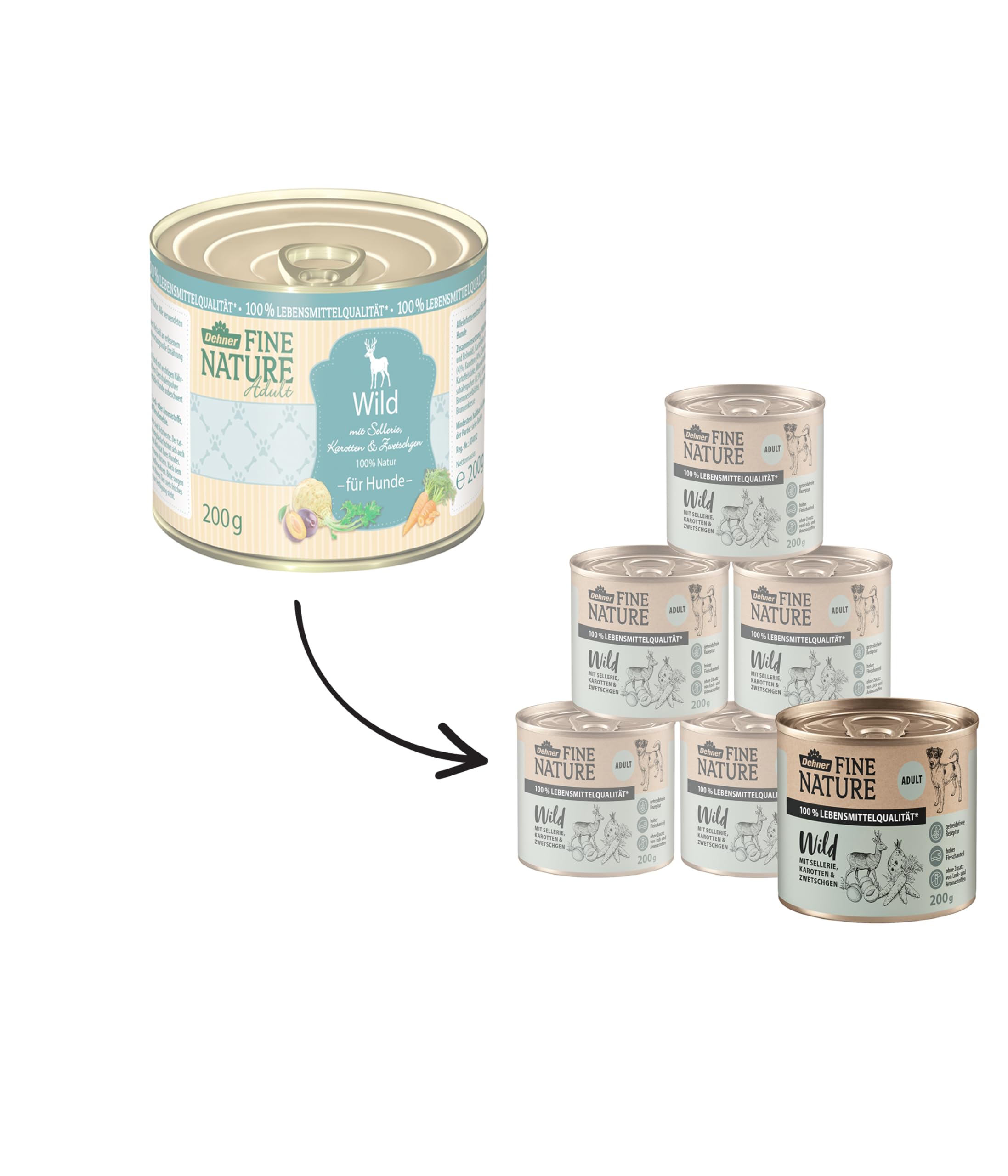 dehner-fine-nature-hundefutter-wild-nass-6x200-g-getreidefrei image 3
