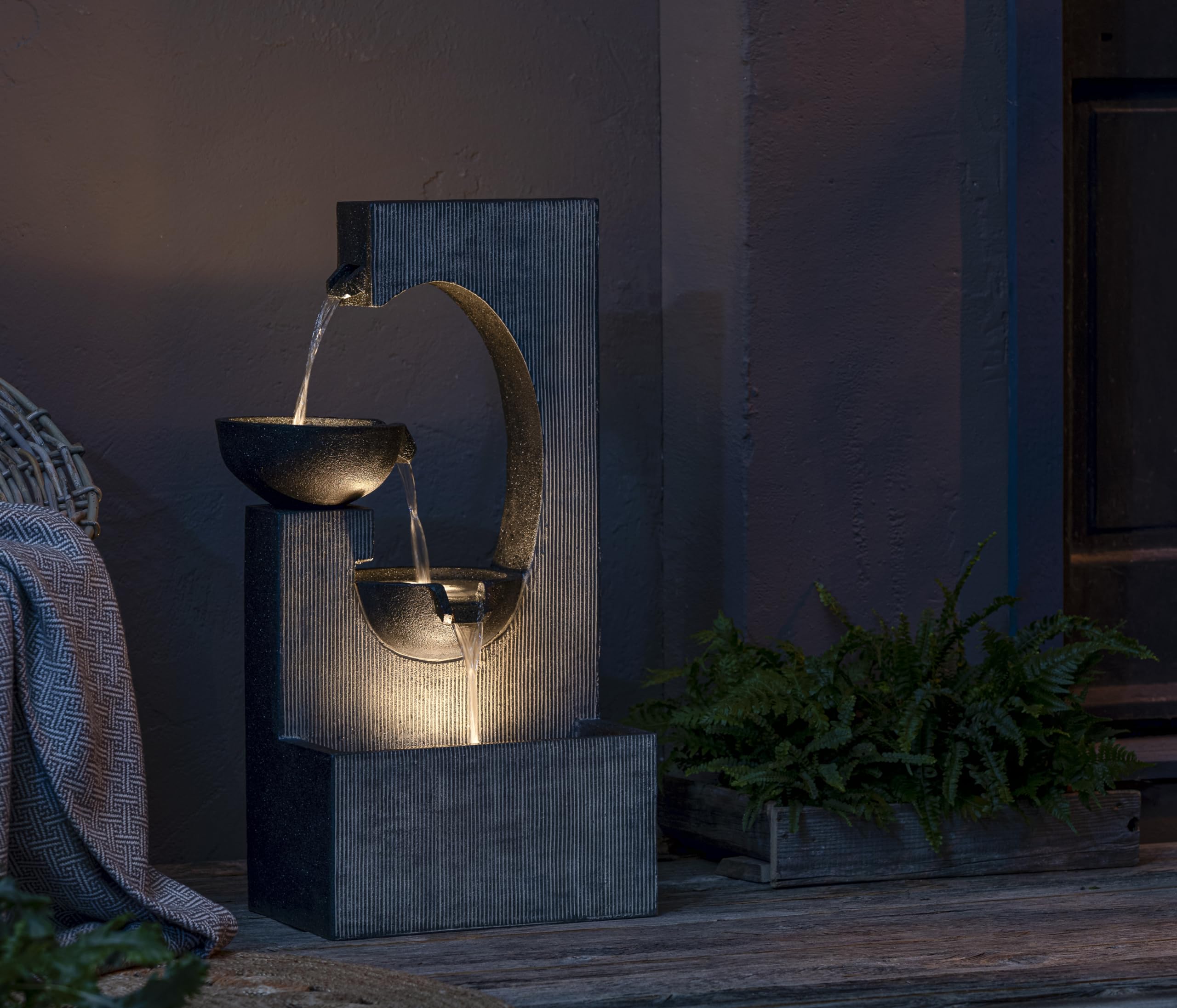 dehner-lorca-solarbrunnen-gartenbrunnen-led-polyresin-grau image 6