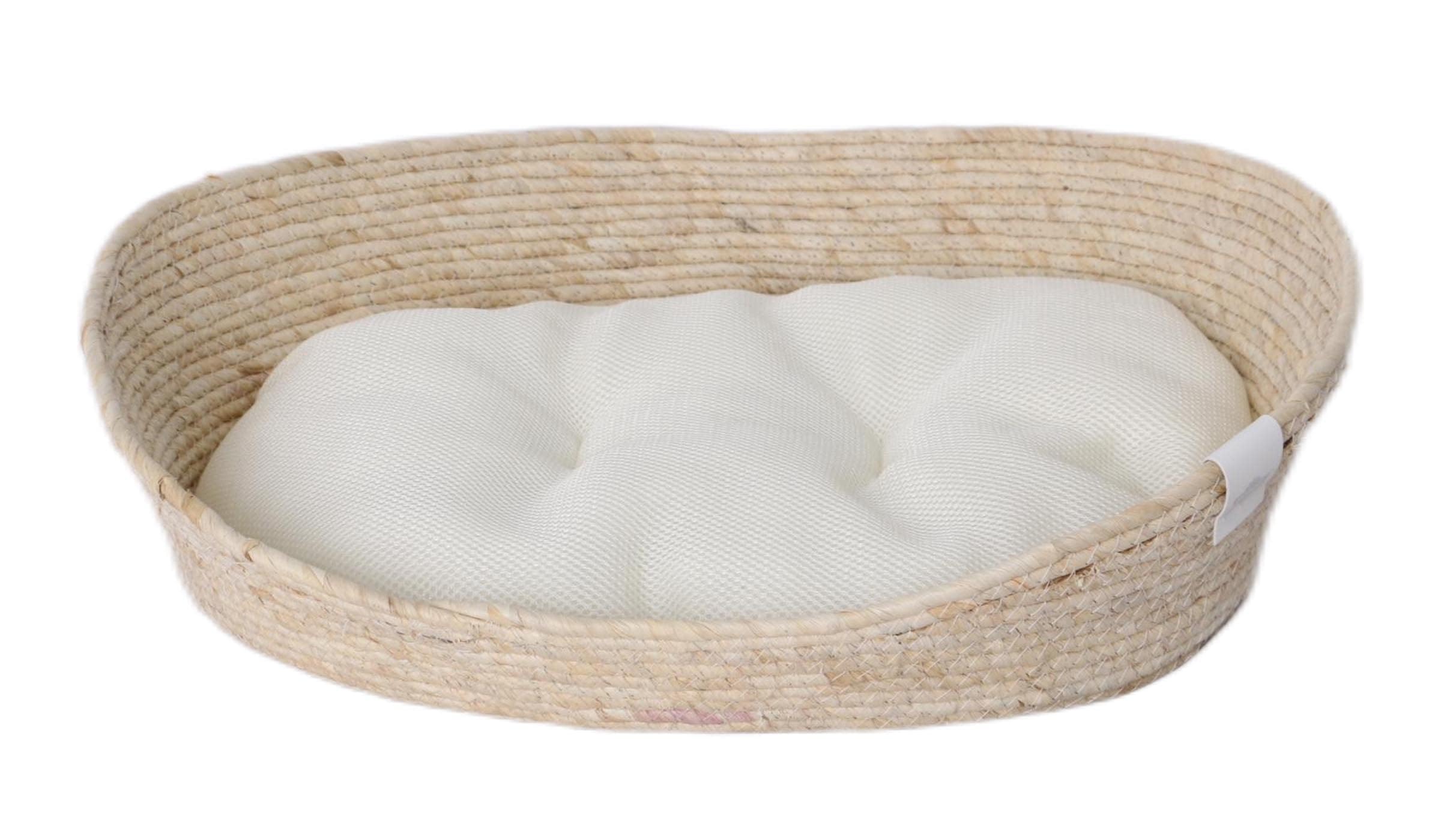dehner-lovely-tiefer-schlaf-tierbett-l-oval-beige-58-cm image 1