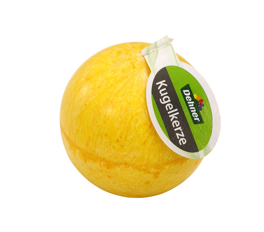 dehner-kugelkerze-8-cm-kerze-gelb-6er-set-stearin-rustikal image 2