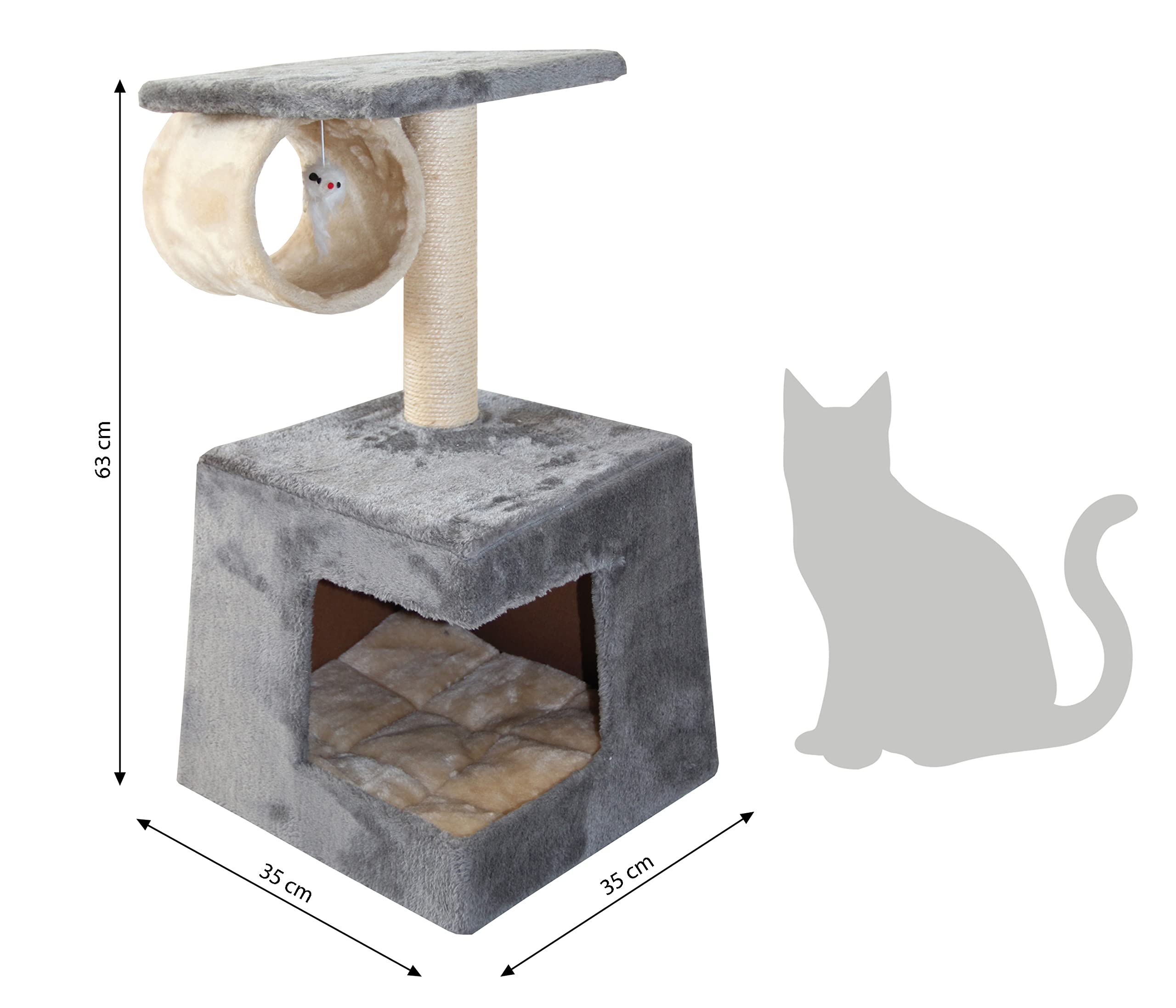 dehner-corner-katzen-kratzbaum-63x35x35-cm-dunkelgrau-sisal image 2