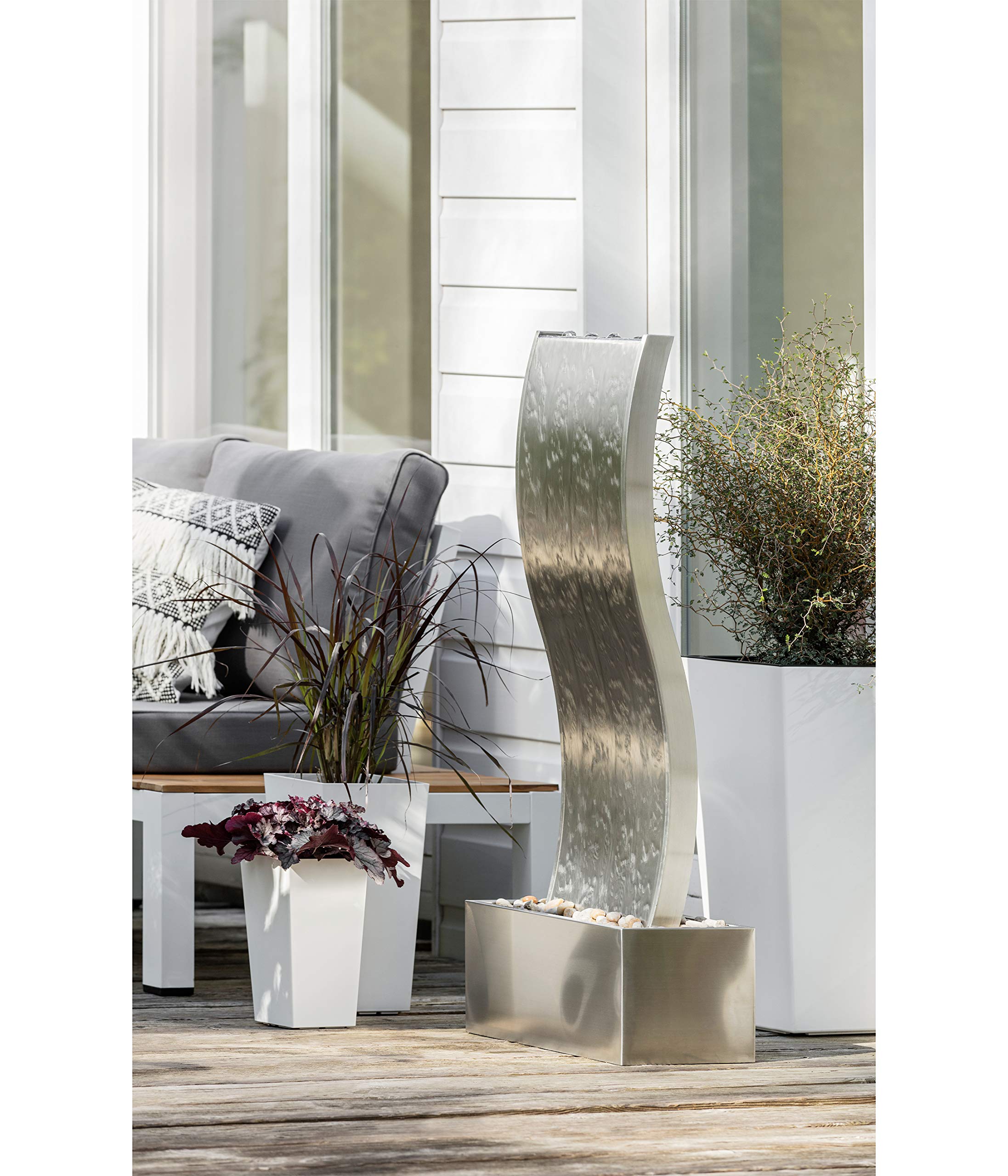 dehner-gartenbrunnen-curve-led-edelstahl-108-cm image 6