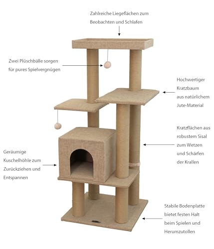 dehner-lieblinge-nele-kratzbaum-beige-jute-122-cm-mit-h-hle image 5