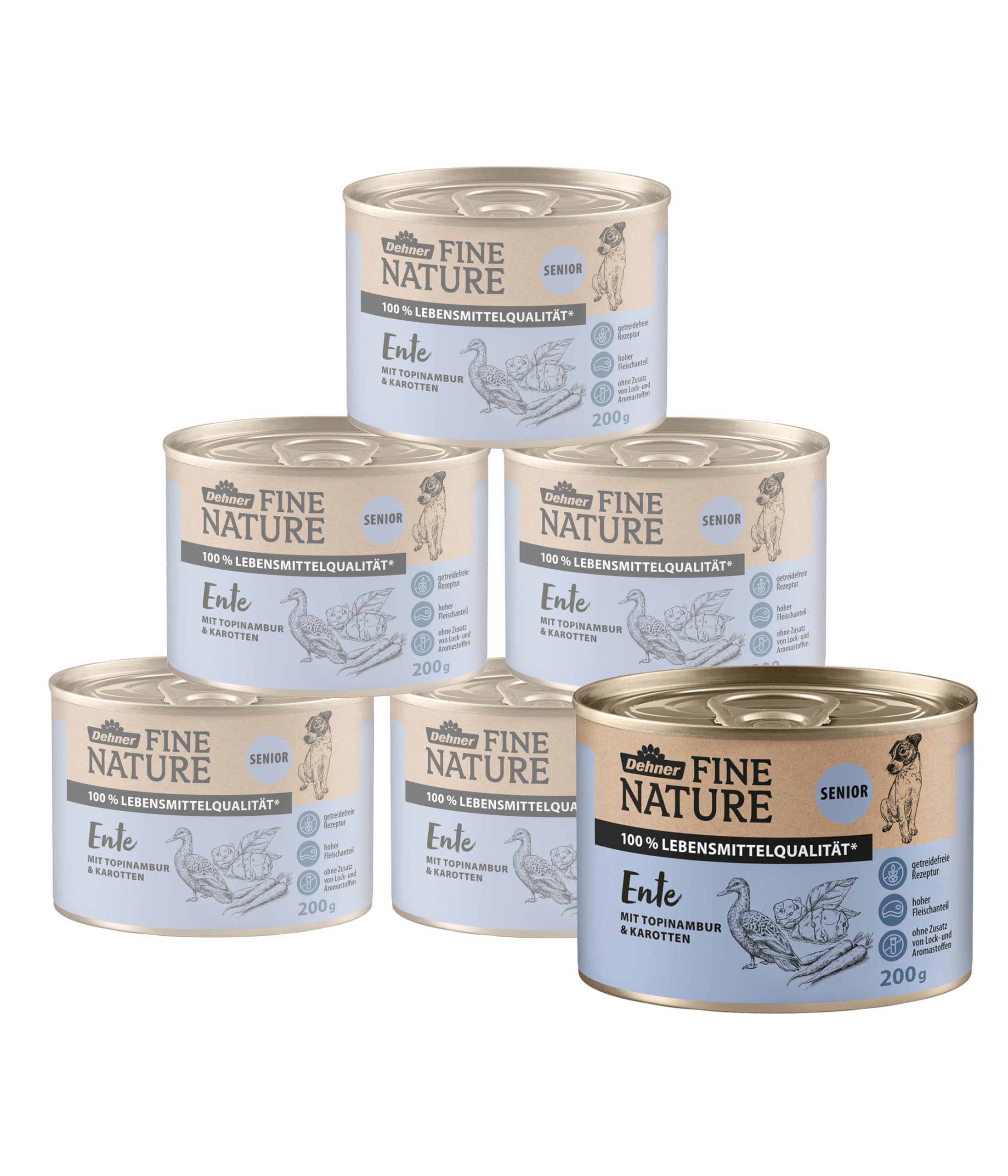 dehner-fine-nature-senior-hundefutter-ente-6x800-g image 6