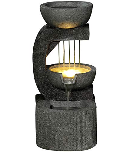 dehner-gartenbrunnen-salerno-led-polyresin-dunkelgrau image 4