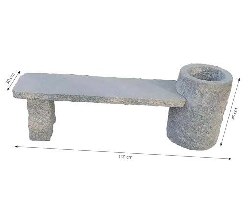 dehner-gartenbank-flora-grau-granit-130-cm-bepflanzbar image 7