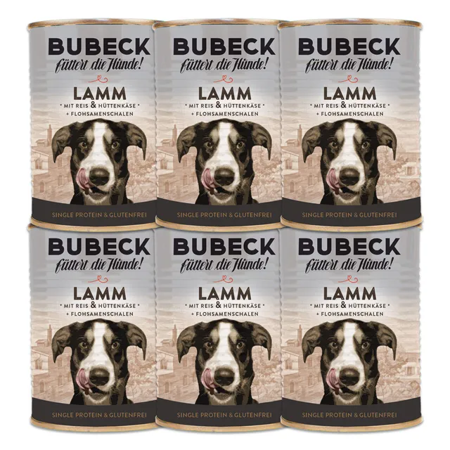 bubeck-lammfleisch-mit-reis-hundenassfutter-6x400g-single-protein image 1