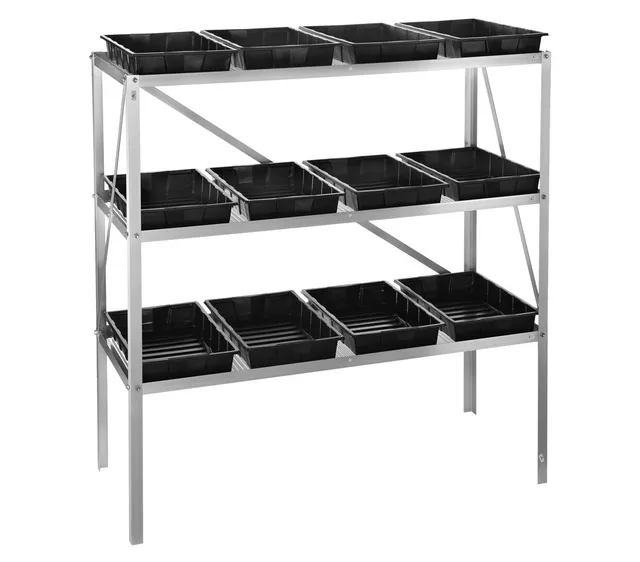 dehner-anzuchtregal-comfort-pflanzenregal-12-schalen-aluminium image 1