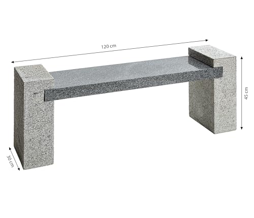 dehner-gartenbank-granit-2-sitzer-120-cm-hellgrau-wetterfest image 6