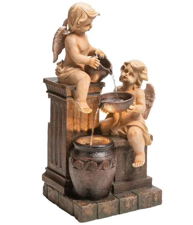 dehner-gartenbrunnen-engel-led-steinoptik-84-5-cm-polyresin image 1
