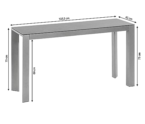dehner-chicago-tisch-schmal-aluminium-grau-133x42-cm image 7