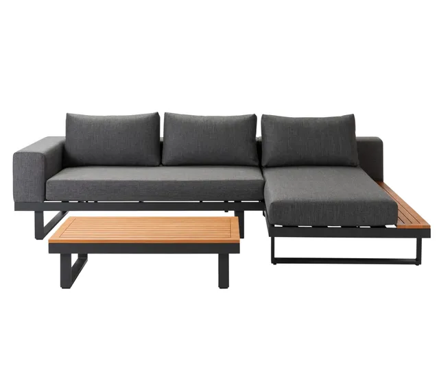 dehner-riva-gartenlounge-3-teilig-4-sitzer-schwarz image 1