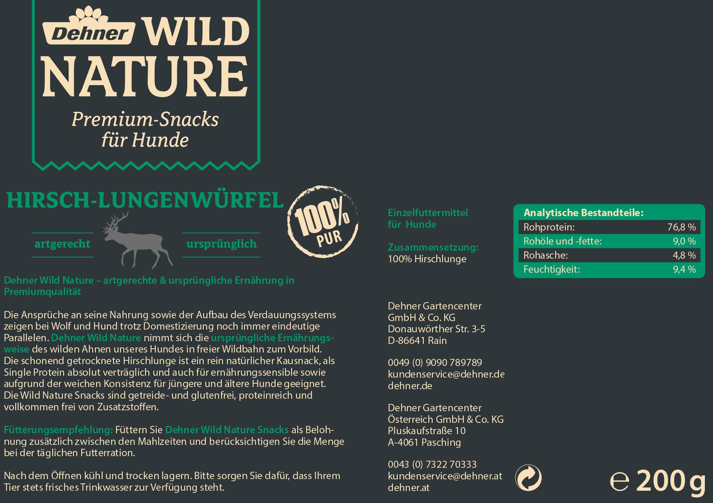 dehner-wild-nature-hundeleckerli-hirsch-lunge-200-g-getreidefrei image 2