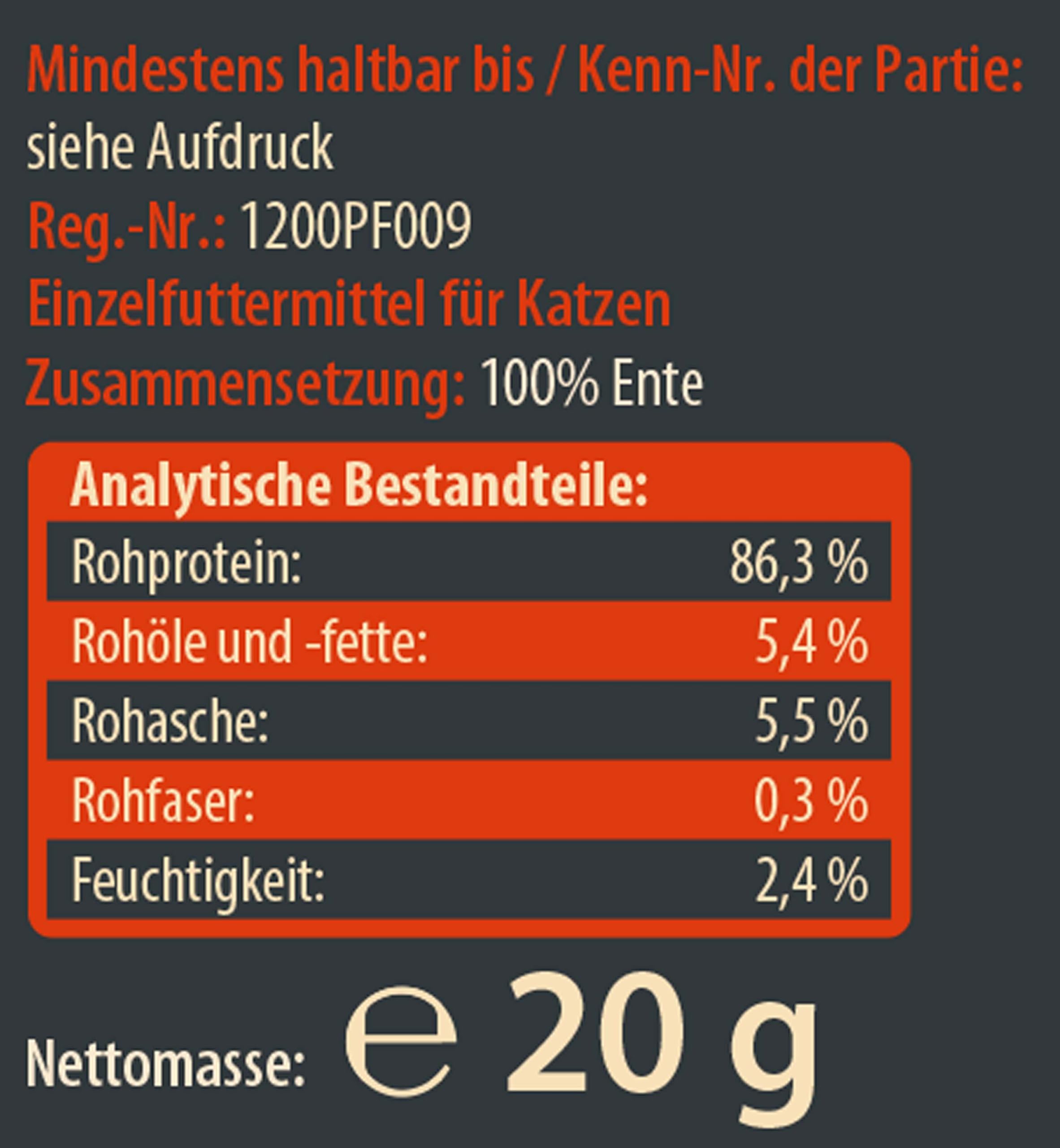 dehner-wild-nature-katzensnack-ente-120-g-gefriergetrocknet image 4