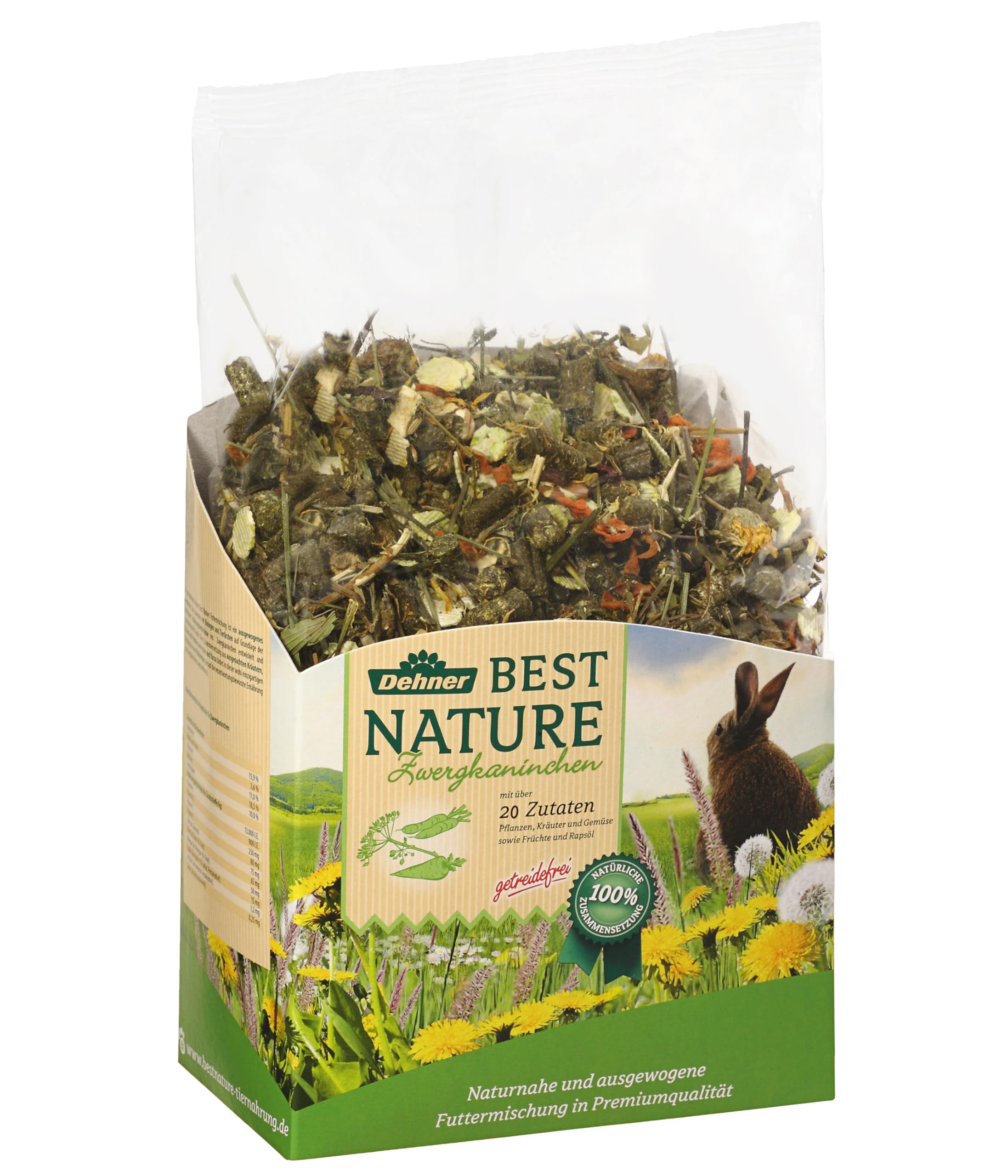 dehner-best-nature-zwergkaninchenfutter-adult-2-kg-getreidefrei image 1