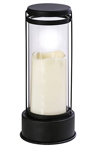dehner-led-grablaterne-creme-27-cm-eisen-glas-mit-timer image 5