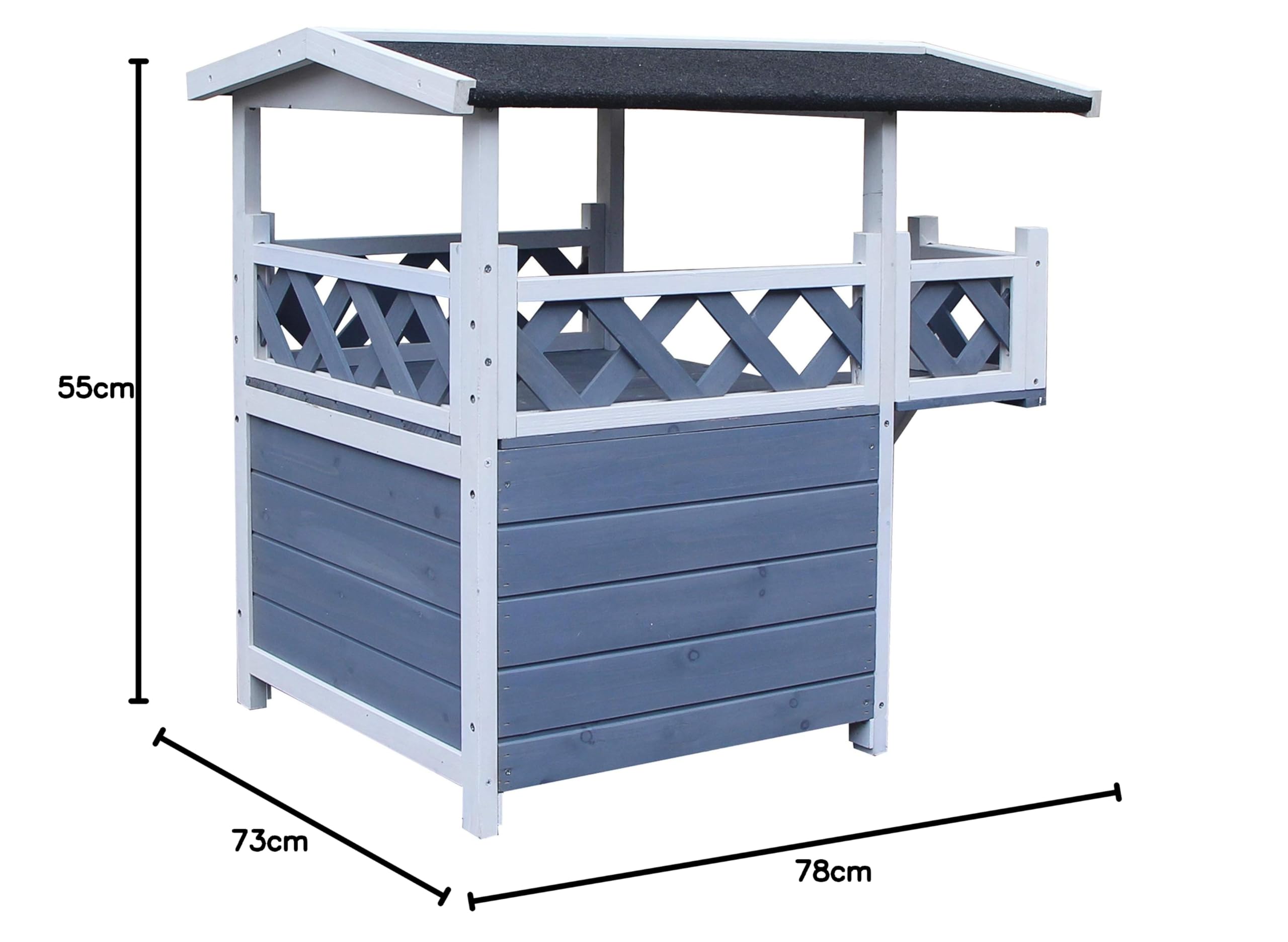 dehner-lieblinge-chalet-katzenhaus-holz-78x55x73-grau image 2