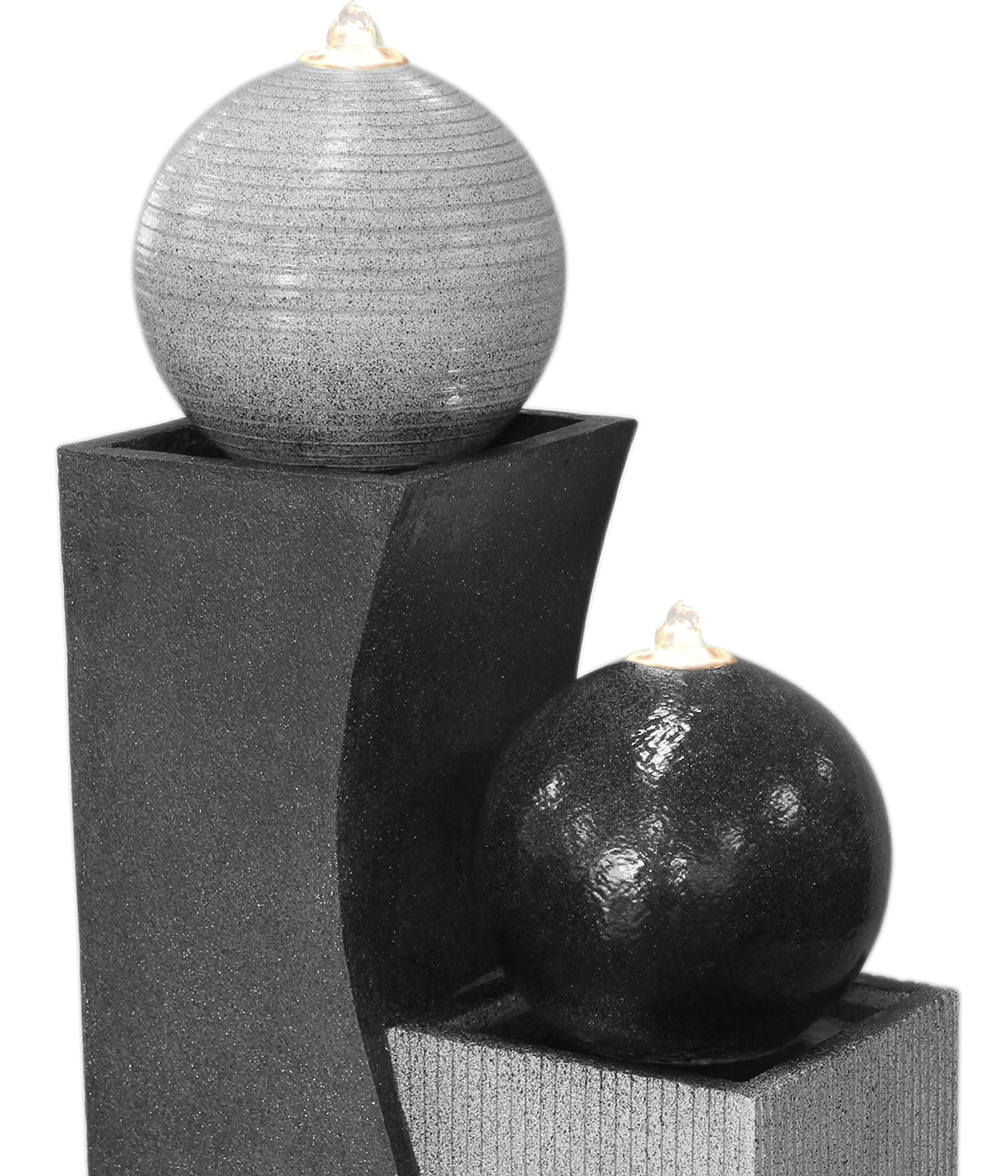 dehner-ying-yang-gartenbrunnen-grau-led-24-liter image 3