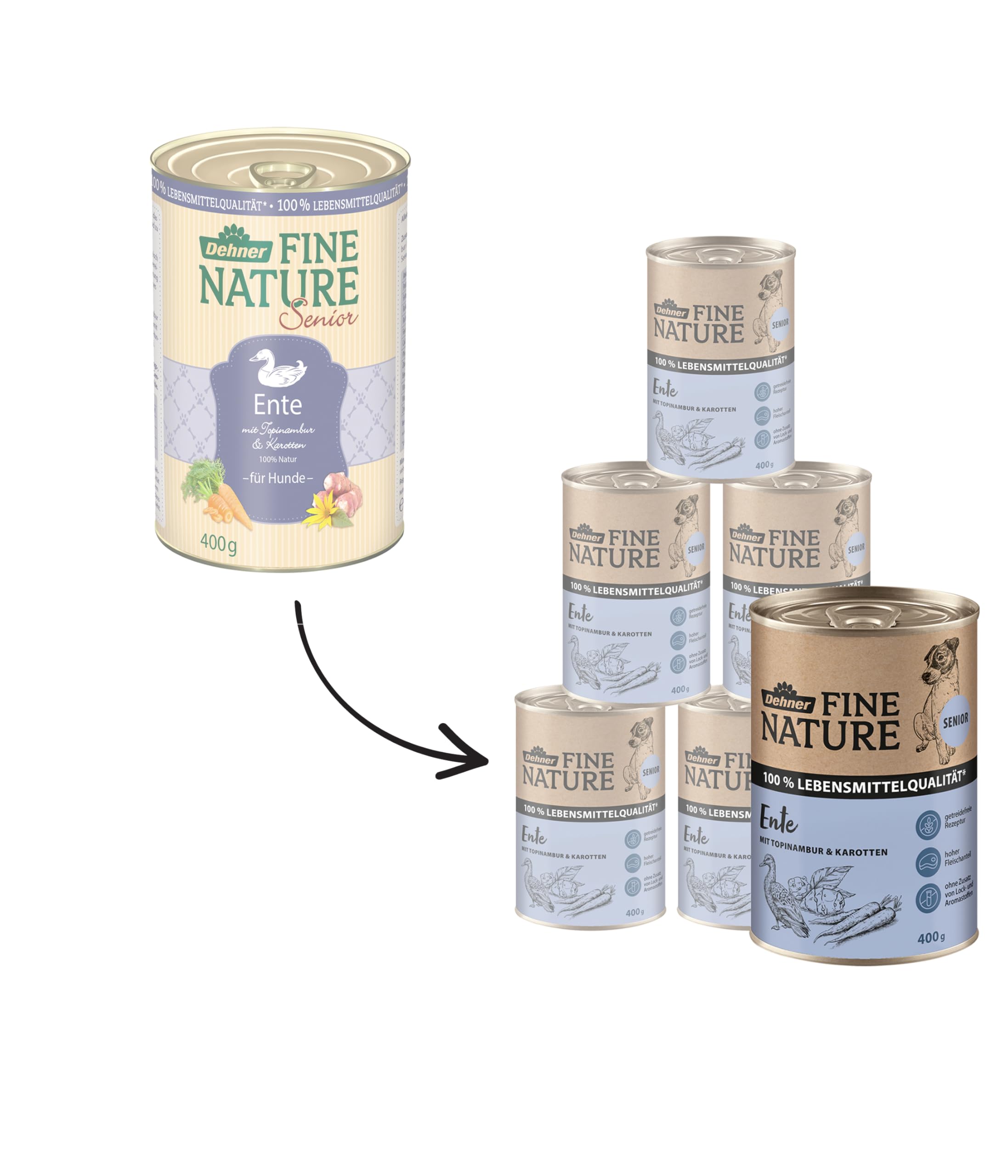dehner-fine-nature-senior-nassfutter-ente-6x400-g image 3